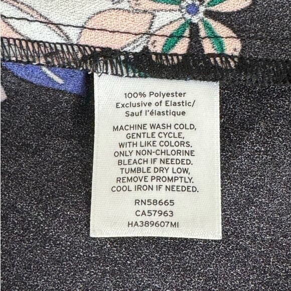 Halogen Black Floral Faux Wrap Midi Dress Size S - Picture 5 of 9